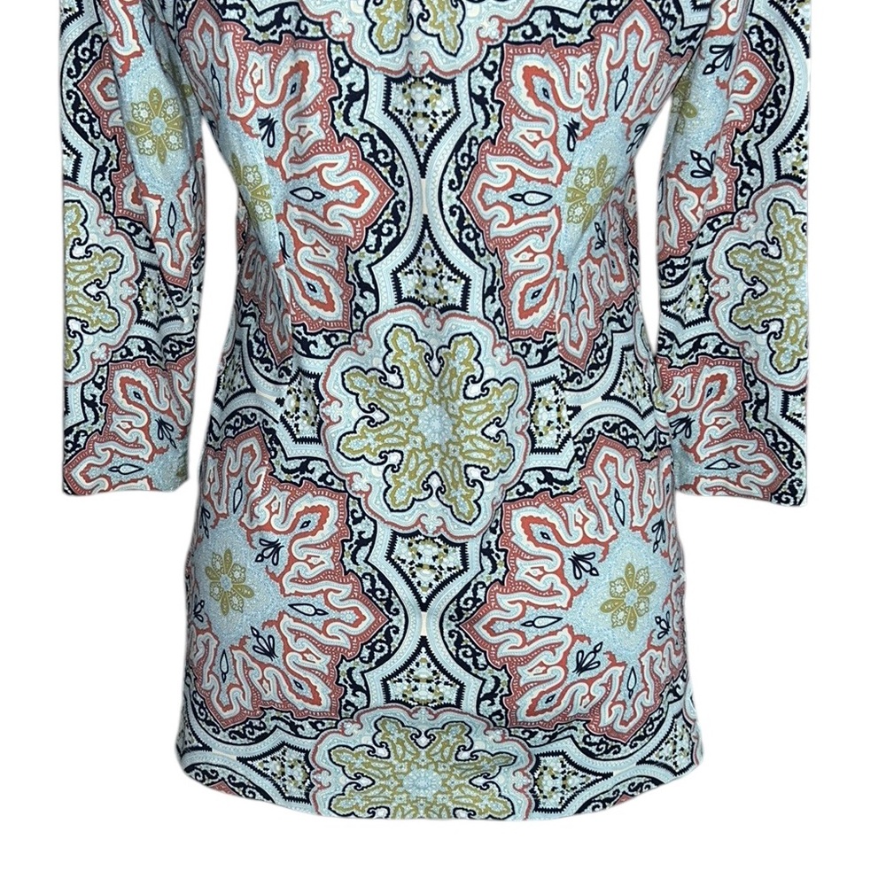 J. McLaughlin Biscayne Medallion Paisley Print Henley Tunic Top - XS - Picture 8 of 12